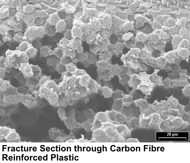 Fracture Section through Carbon Fibre Reinforced Plastic