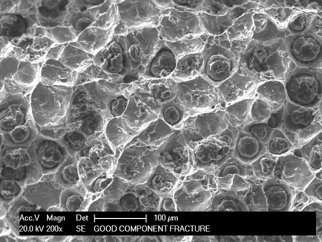 SEM Spheroidal Cast Iron Fracture Surface