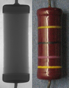 Resistor X-ray Image and Photograph