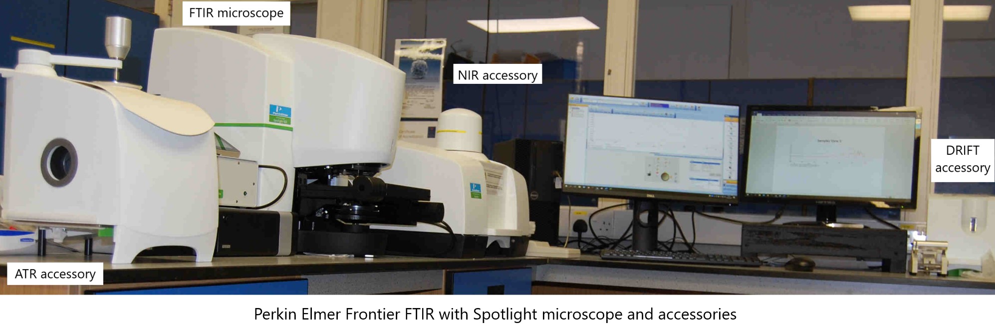 Perkin Elmer FTIR with Spotlight Microscope Accessories