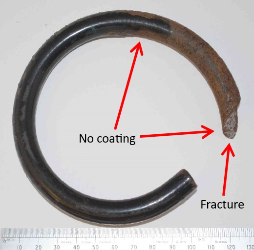 Failed Automotive Helical Suspension Spring